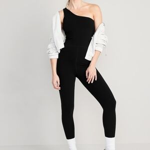 Old Navy Active Powerchill  Black One-Shoulder Jumpsuit Women's S/Tall